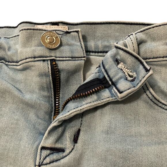 Hudson Amber Raw Edge Hem Shorts Sz 25 Distressed Denim Low Rise Sata Blue USA - Picture 3 of 14